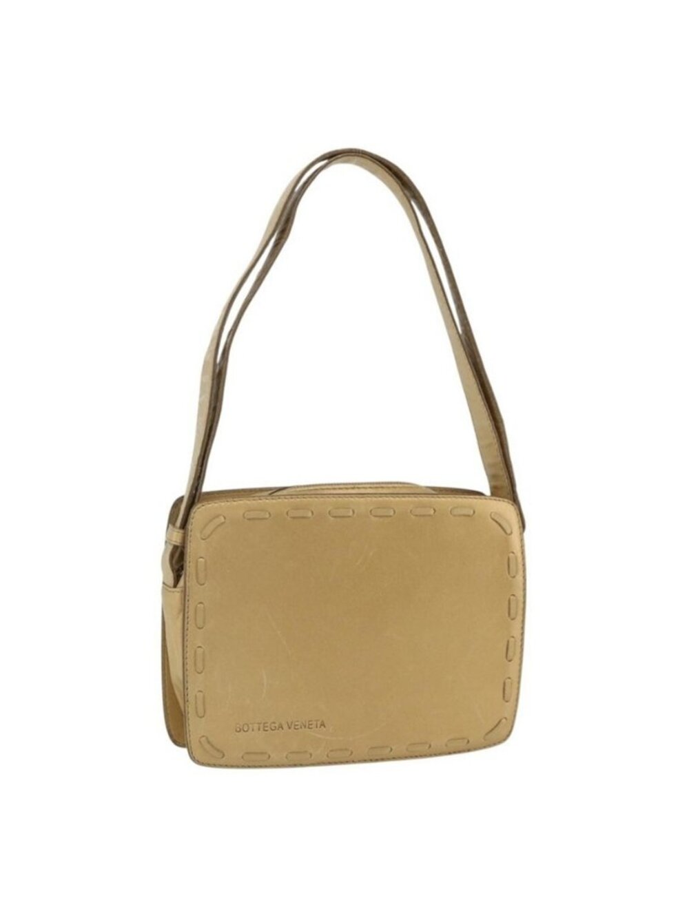 Authentic BOTTEGA VENETA Shoulder Bag Leather Gold
